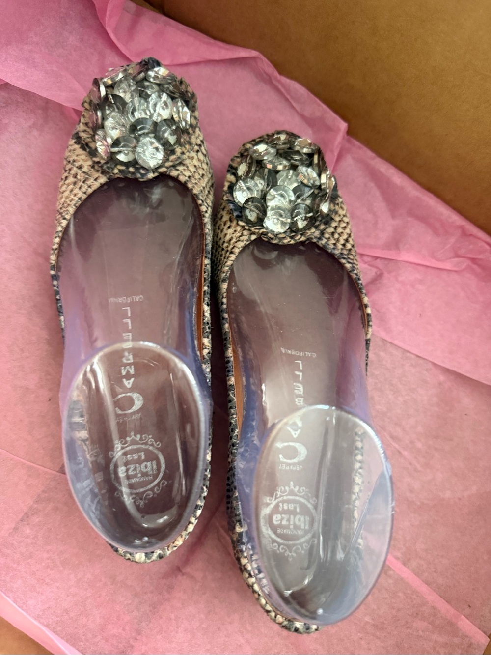 Jeffrey Campbell Crystal-Embellished Snake-Print Ballet Flats -